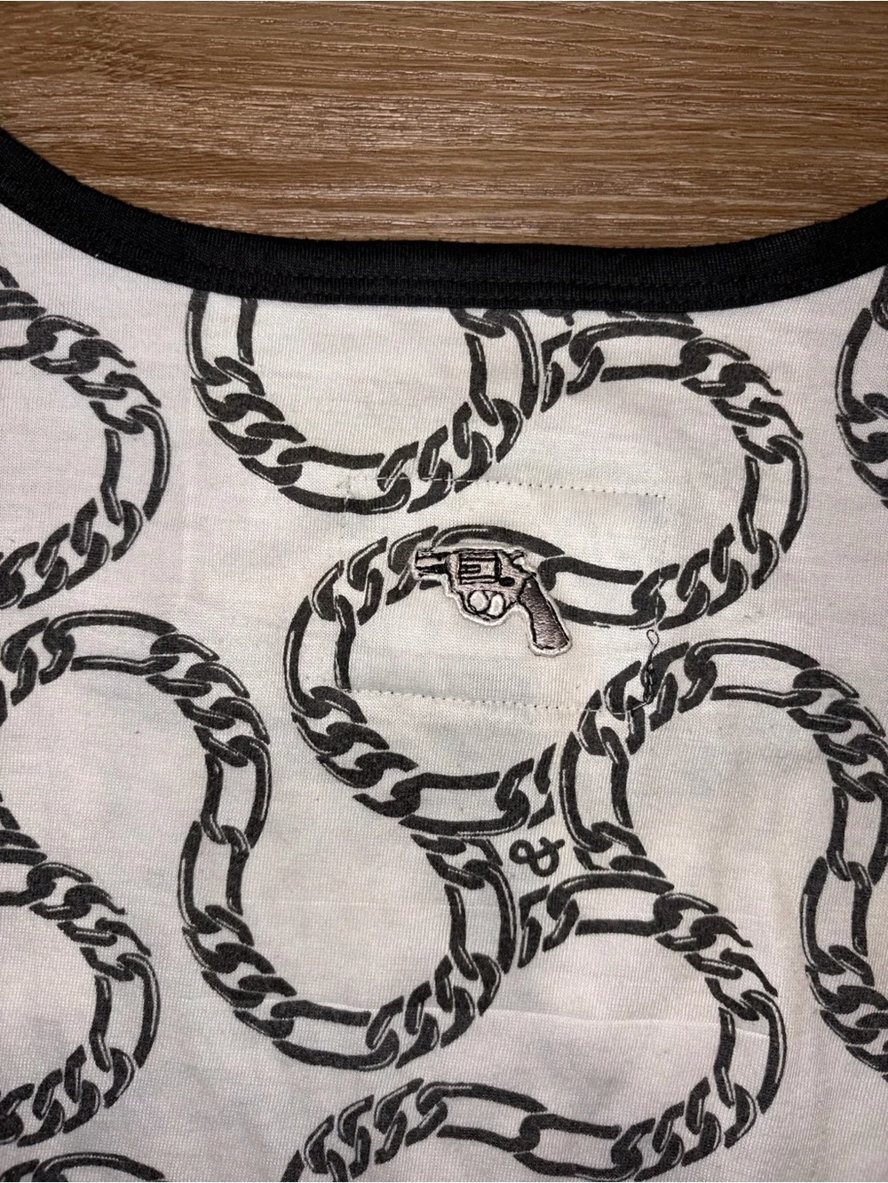 Crooks & Castles Chain Print Tank Top Men’s XL White Black Streetwear Used - Picture 8 of 9
